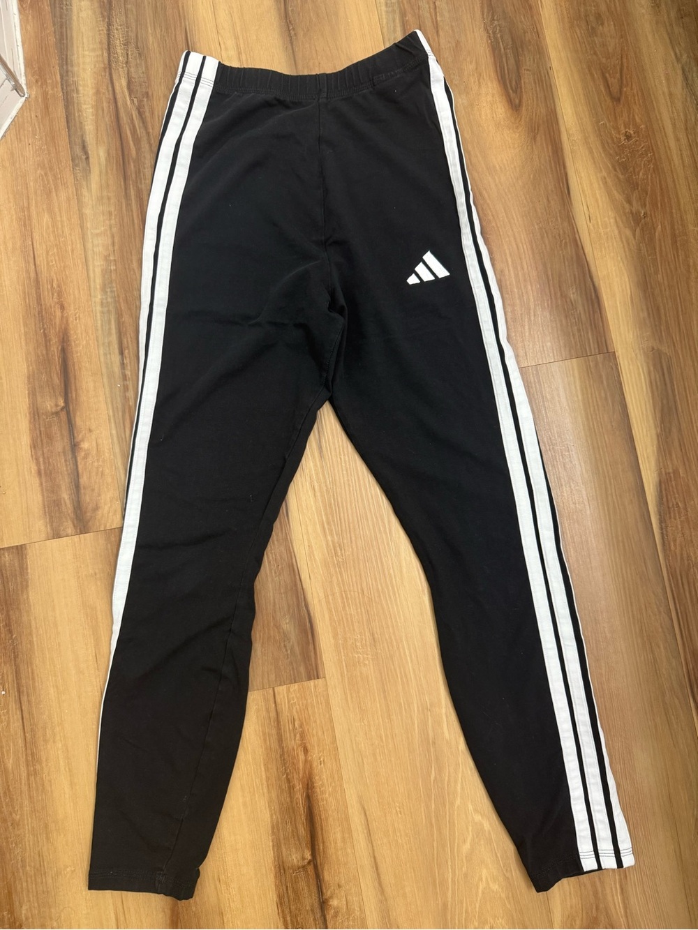 adidas Black Joggers with White Side Stripes & Logo